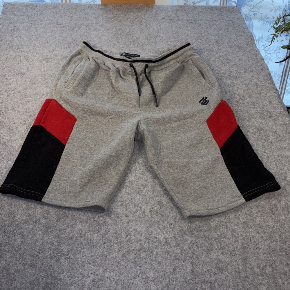 Vintage Rocawear Streetwear Color block Men Gray Fleece Sweat Drawstring Shorts